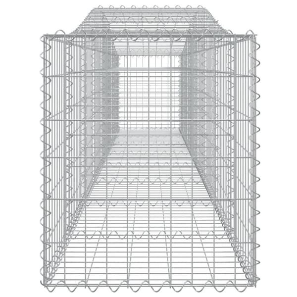 The Living Store buet gabionkurv 400x50x60/80 cm galvaniseret jern -  Plantekrukker