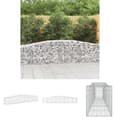 Miniatyrbillede 1 af 6: The Living Store buet gabionkurv 400x50x60/80 cm galvaniseret jern -  Plantekrukker