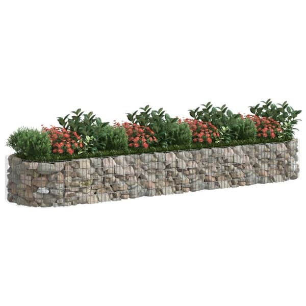 The Living Store gabion-højbed 400x100x50 cm galvaniseret jern -  Plantekrukker