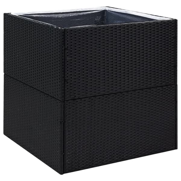 The Living Store havebord 80x80x80 cm polyrattan sort -  Plantekrukker