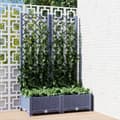 Miniatyrbillede 2 af 9: The Living Store plantekasse med espalier 80x40x121,5 cm PP mørkegrå -  Plantekrukker