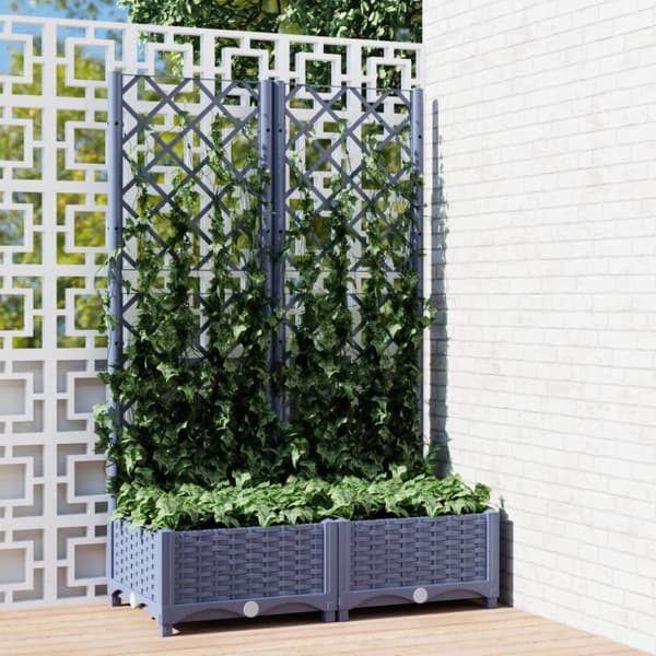 The Living Store plantekasse med espalier 80x40x121,5 cm PP mørkegrå -  Plantekrukker