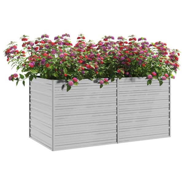 The Living Store højbed 160x80x77 cm galvaniseret stål sølvfarvet -  Plantekrukker