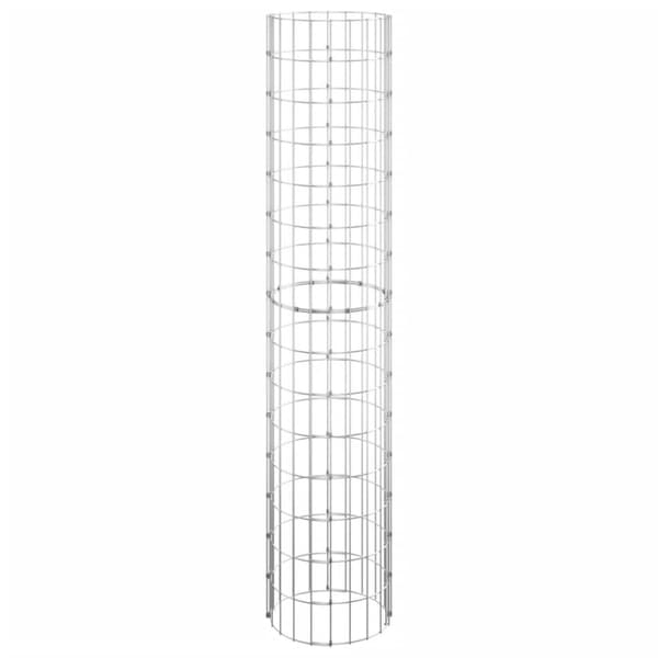 The Living Store Planteringsgabion 3 st upphöjd rund galvaniserat stål Ø30x150cm -  Krukor & odlingslådor