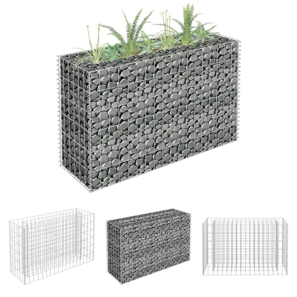 The Living Store gabion-højbed 90x30x60 cm galvaniseret stål -  Plantekrukker