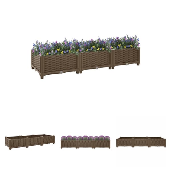 The Living Store højbed 120x40x23 cm polypropylen - Plantekrukker