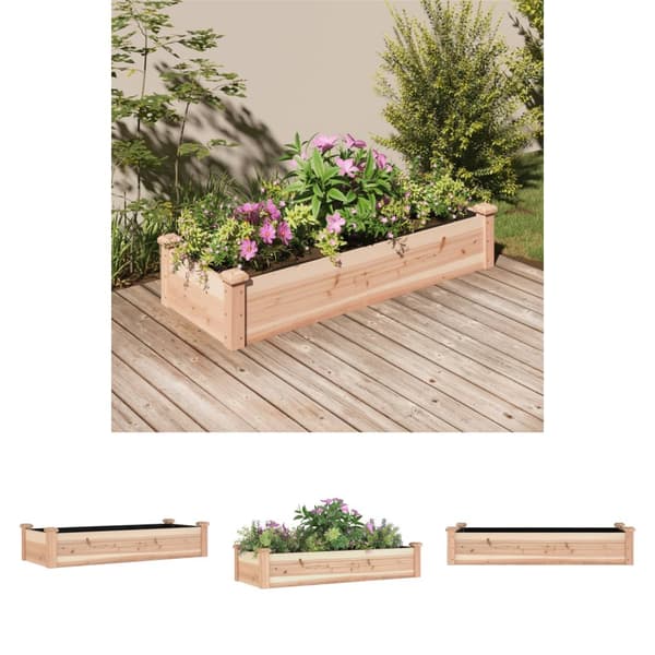 The Living Store højbed med foring 120x45x25 cm massivt fyrretræ -  Plantekrukker
