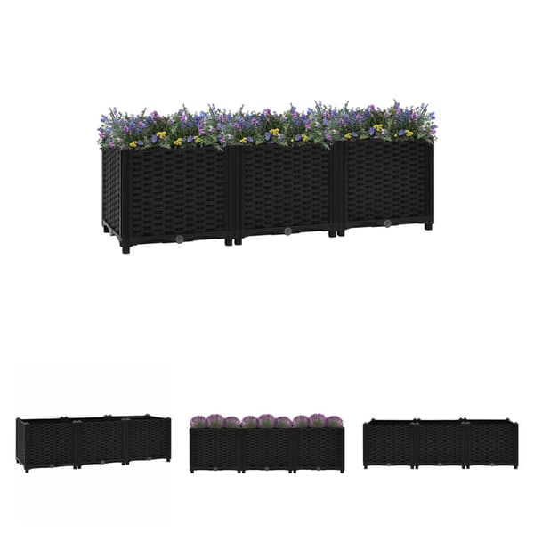 The Living Store højbed 120x40x38 cm polypropylen - Plantekrukker