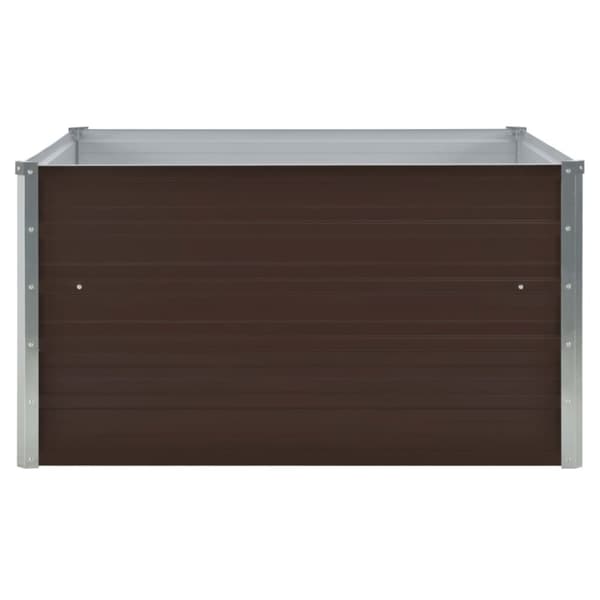 The Living Store forhøjet plantekasse 100 x 100 x 45 cm galvaniseret stål brun -  Plantekrukker