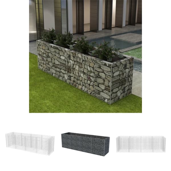 The Living Store gabion-højbed 360x90x100 cm stål -  Plantekrukker
