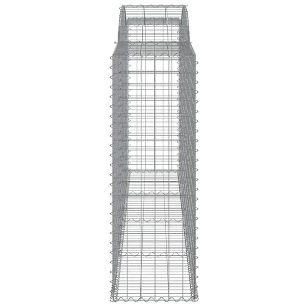 The Living Store buede gabionkurve 2 stk. 300x50x140/160 cm galvaniseret jern - Plantekrukker