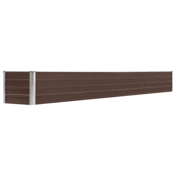 The Living Store forhøjet plantekasse 320x40x45 cm galvaniseret stål brun -  Plantekrukker