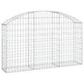 Miniatyrbillede 3 af 6: The Living Store buet gabionkurv 150x30x80/100 cm galvaniseret jern -  Plantekrukker