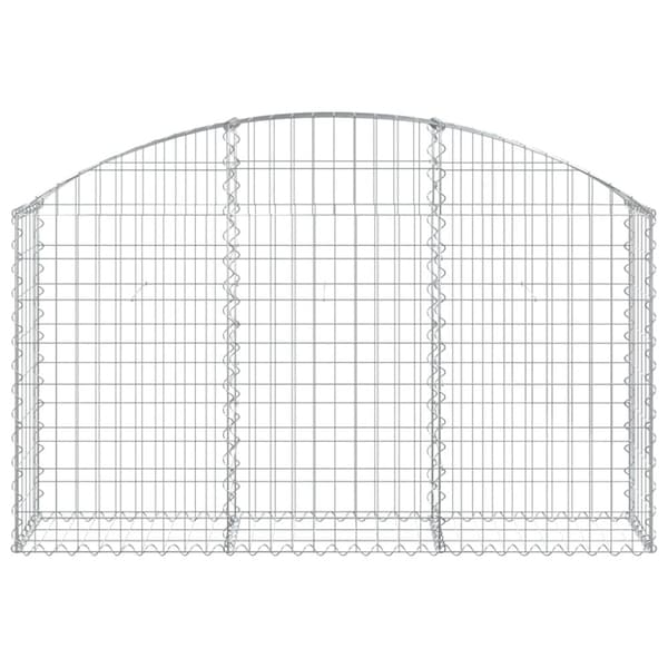 The Living Store buet gabionkurv 150x30x80/100 cm galvaniseret jern -  Plantekrukker