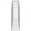 Miniatyrbillede 5 af 6: The Living Store buet gabionkurv 150x30x80/100 cm galvaniseret jern -  Plantekrukker