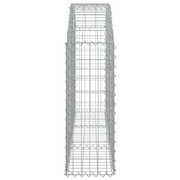 The Living Store buet gabionkurv 150x30x80/100 cm galvaniseret jern -  Plantekrukker