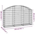Miniatyrbillede 6 af 6: The Living Store buet gabionkurv 150x30x80/100 cm galvaniseret jern -  Plantekrukker