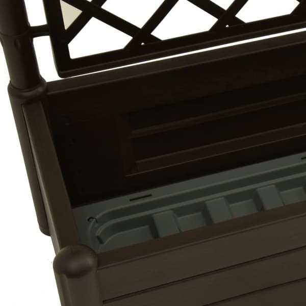 The Living Store plantekasse med espalier 100x43x142 cm PP mokkafarvet -  Plantekrukker