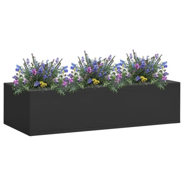 The Living Store plantekasse til kontor 90x40x23 cm stål antracitgrå - Plantekrukker