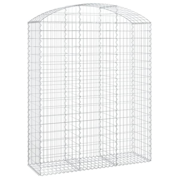 The Living Store buet gabionkurv 150x50x180/200 cm galvaniseret jern -  Plantekrukker