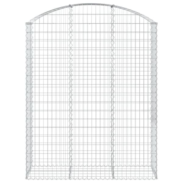 The Living Store buet gabionkurv 150x50x180/200 cm galvaniseret jern -  Plantekrukker