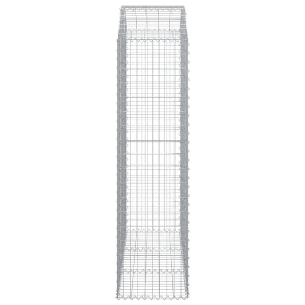 The Living Store buet gabionkurv 150x50x180/200 cm galvaniseret jern -  Plantekrukker