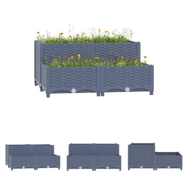The Living Store højbed 80x80x38 cm polypropylen -  Plantekrukker