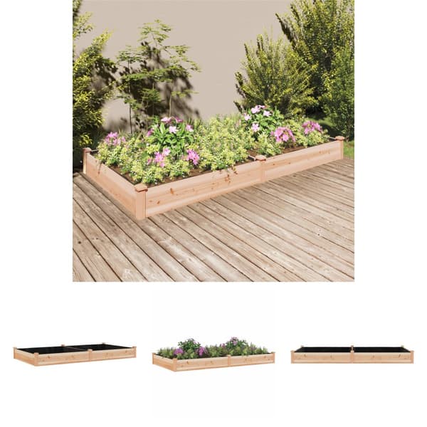 The Living Store plantekasse med foring 240x120x25 cm massivt fyrretræ -  Plantekrukker