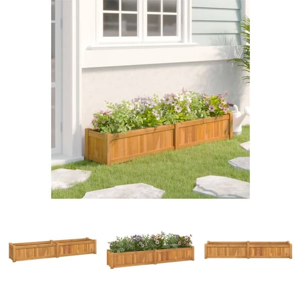 The Living Store Odlingslåda upphöjd 150x30x25 cm massivt teakträ -  Krukor & odlingslådor