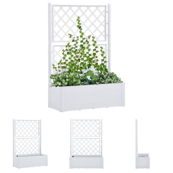 The Living Store højbed med espalier og automatisk vandingssystem hvid -  Plantekrukker