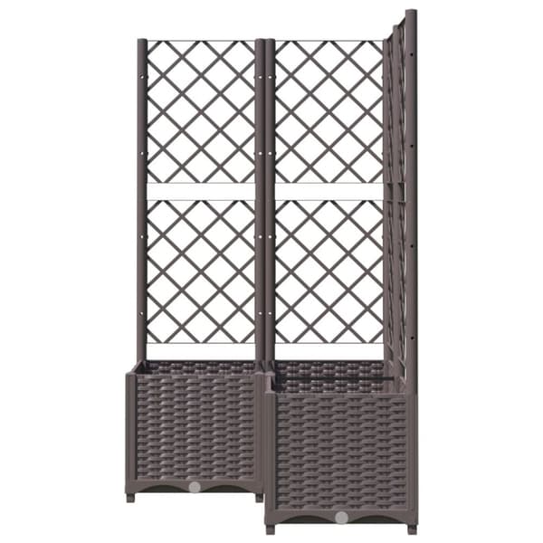 The Living Store plantekasse med espalier 80x80x136 cm PP brun -  Plantekrukker