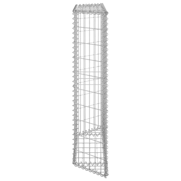 The Living Store Gabion trapets upphöjd galvaniserat stål 100x20x100 cm - Krukor & odlingslådor