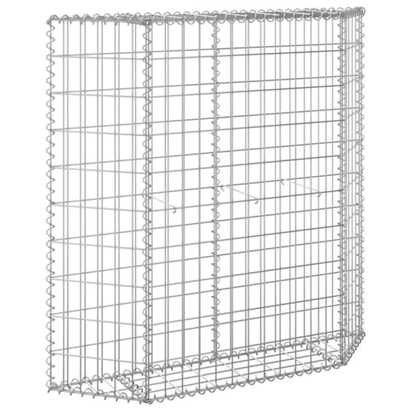 The Living Store Gabion trapets upphöjd galvaniserat stål 100x20x100 cm - Krukor & odlingslådor