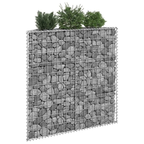 The Living Store Gabion trapets upphöjd galvaniserat stål 100x20x100 cm - Krukor & odlingslådor