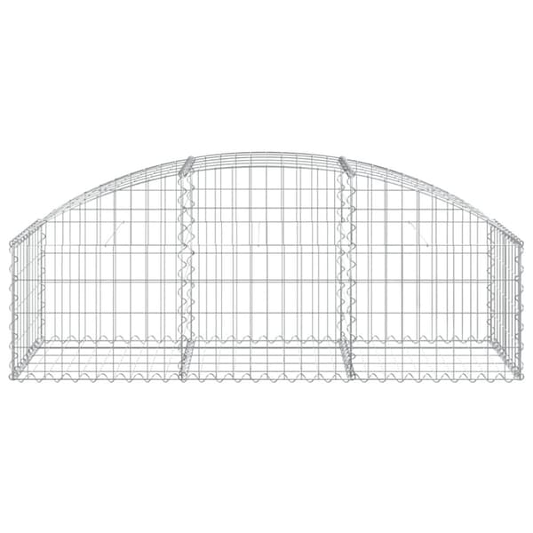 The Living Store buet gabionkurv 150x50x40/60 cm galvaniseret jern -  Plantekrukker