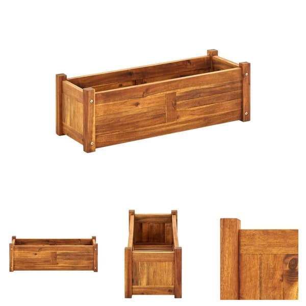 The Living Store Blomlåda upphöjd akaciaträ 76x27,6x25 cm -  Krukor & odlingslådor
