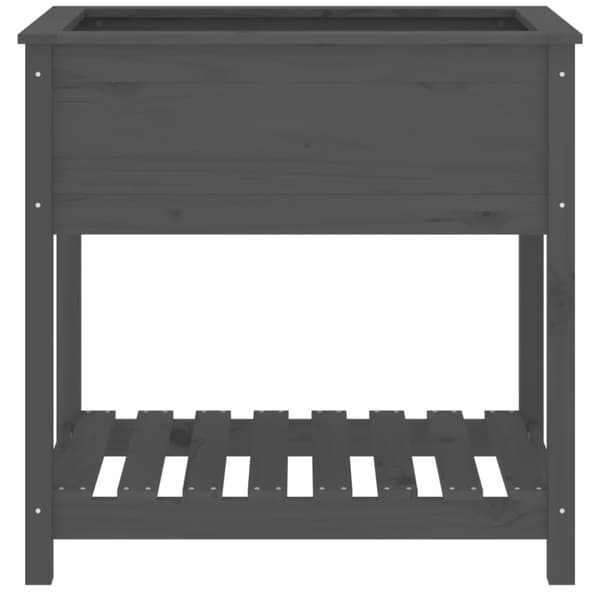The Living Store Kukkalaatikko hyllyllä harmaa 82,5x54x81 cm täysi mänty -  Kukkaruukut & istutuslaatikot