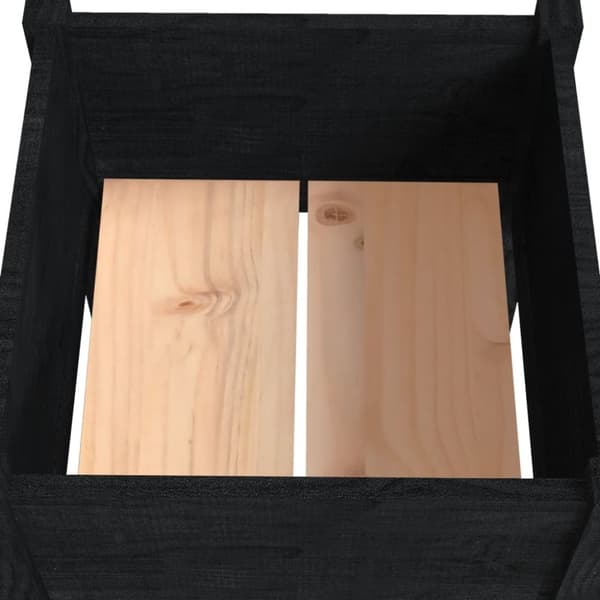 The Living Store plantekasse 50x50x70 cm massivt fyrretræ sort -  Plantekrukker