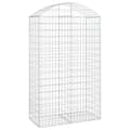 Miniatyrbillede 3 af 6: The Living Store buet gabionkurv 100x50x160/180 cm galvaniseret jern -  Plantekrukker