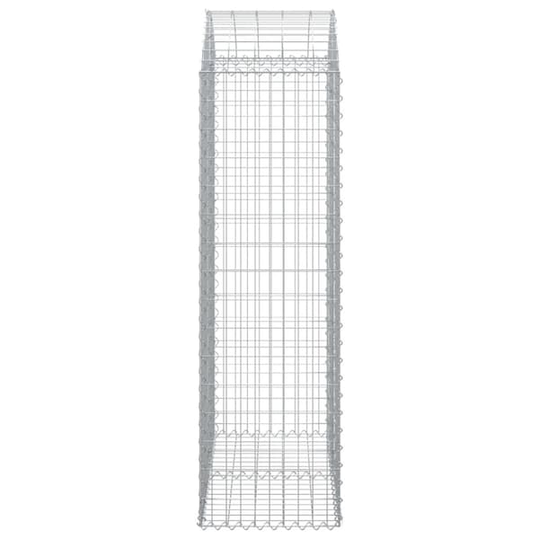 The Living Store buet gabionkurv 100x50x160/180 cm galvaniseret jern -  Plantekrukker