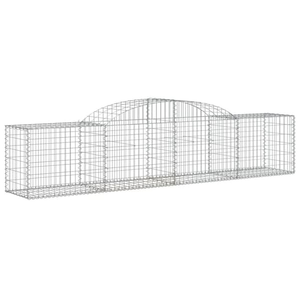 The Living Store buede gabionkurve 3 stk. 300x50x60/80 cm galvaniseret jern -  Plantekrukker