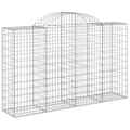 Miniatyrbillede 4 af 7: The Living Store buede gabionkurve 3 stk. 200x50x120/140 cm galvaniseret jern -  Plantekrukker