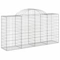 Miniatyrbillede 4 af 7: The Living Store buede gabionkurve 3 stk. 200x50x100/120 cm galvaniseret jern -  Plantekrukker