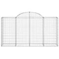 Miniatyrbillede 5 af 7: The Living Store buede gabionkurve 3 stk. 200x50x100/120 cm galvaniseret jern -  Plantekrukker