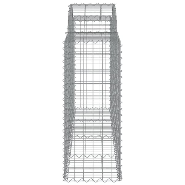The Living Store buede gabionkurve 3 stk. 200x50x100/120 cm galvaniseret jern -  Plantekrukker