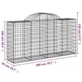 Miniatyrbillede 7 af 7: The Living Store buede gabionkurve 3 stk. 200x50x100/120 cm galvaniseret jern -  Plantekrukker