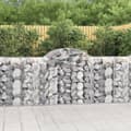 Miniatyrbillede 2 af 7: The Living Store buede gabionkurve 3 stk. 200x50x100/120 cm galvaniseret jern -  Plantekrukker