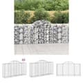 Miniatyrbillede 1 af 7: The Living Store buede gabionkurve 3 stk. 200x50x100/120 cm galvaniseret jern -  Plantekrukker