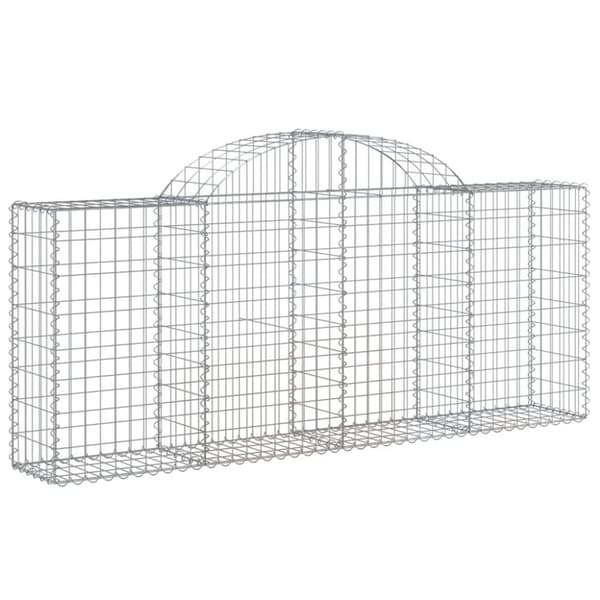 The Living Store buede gabionkurve 3 stk. 200x30x80/100 cm galvaniseret jern - Plantekrukker