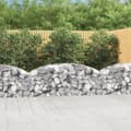 Miniatyrbillede 2 af 6: The Living Store buet gabionkurv 200x50x60/80 cm galvaniseret jern -  Plantekrukker
